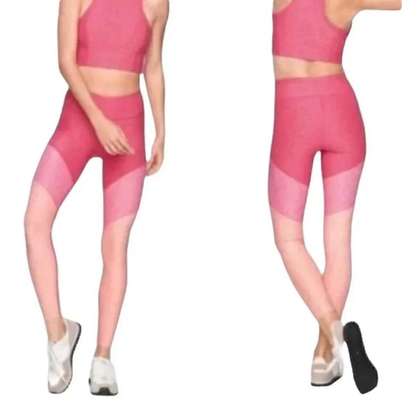 Outdoor Voices Pink Tri-Color 7/8 Spring Athletic Yoga Run Leggings Size: Small - Picture 4 of 11